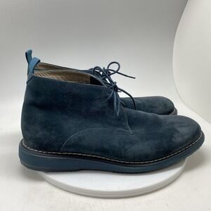 Clarks Kenley Boots Mens 10.5 Navy Blue Suede Chukka Ankle Comfort Casual‎